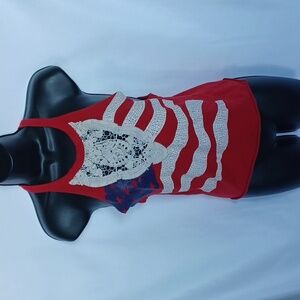 Tokyo Darling American Flag Tank Top, Raw Edge